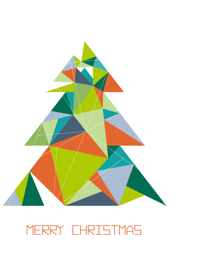 Triangle Christmas Tree Vector Illustration - Triangle Christmas Tree Vector Illustration (1204x1371)