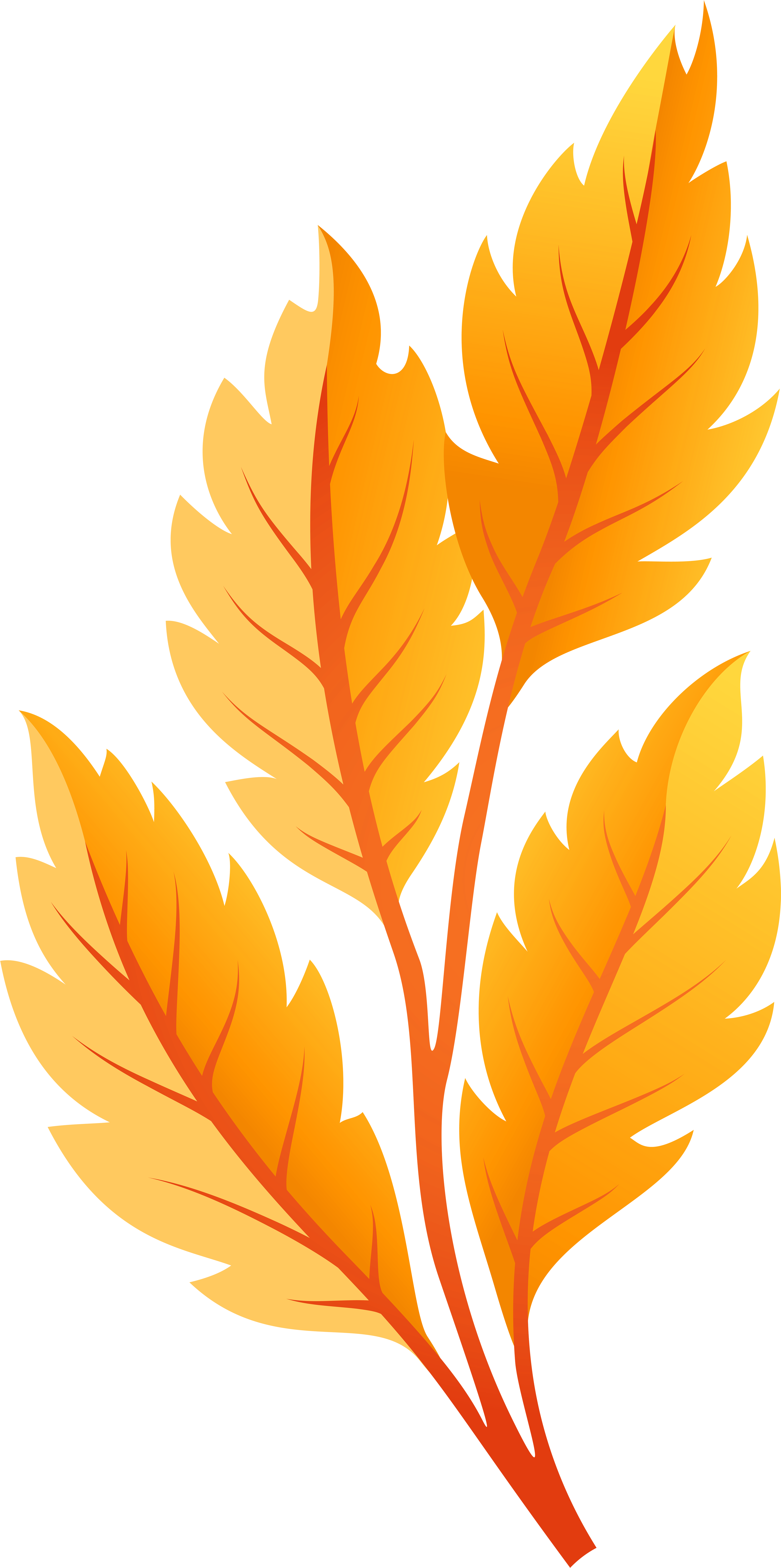 Orange Autumn Leaves Png Clip Art - Orange Leaves Png (4050x8000)