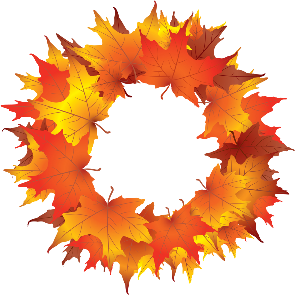 Fall Wreaths Cliparts - Fall Wreath Clip Art (1000x1000)