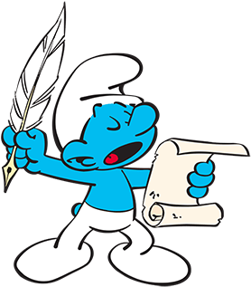 Poet Smurf, May - Schtroumpf Poète (350x350)