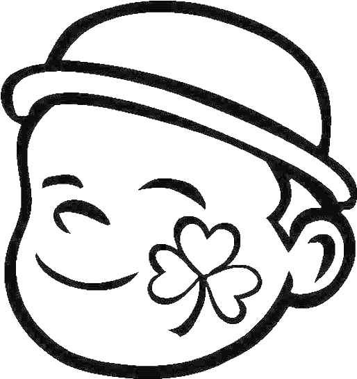 A Four Leaf Clover Face Paint Coloring Page - Face Painting Coloring Pages (600x612)
