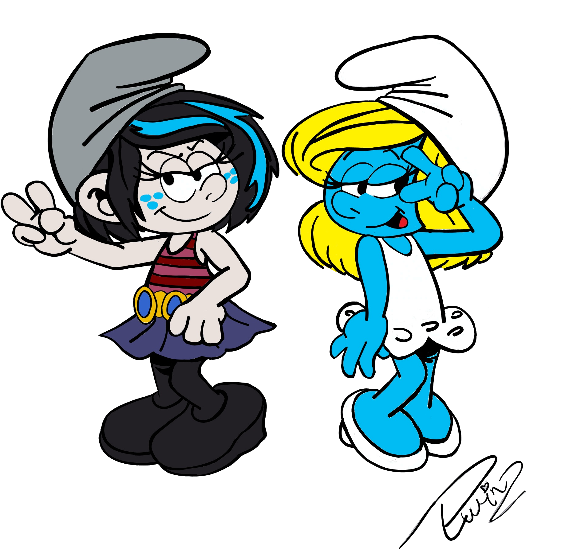 Vexy And Smurfette Whit New Haircut By Cjtwins On Deviantart - Vexy (2012x1920)