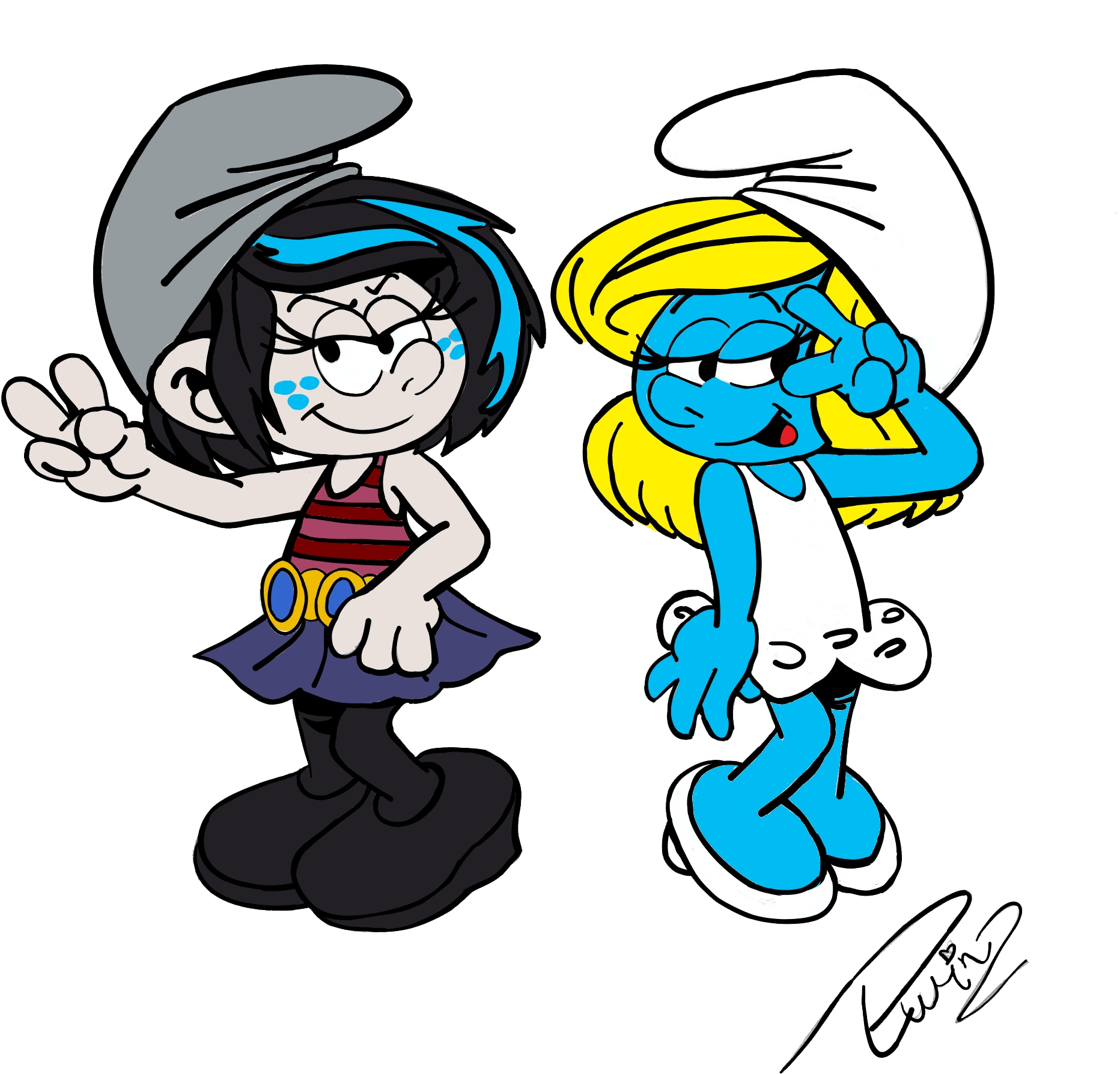 Download and share clipart about Vexy And Smurfette Whit New Haircut By Cjt...
