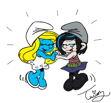 Http - //th01 - Deviantart - And Smurfette By Smurflove25-d6dhr80 - Smurfette (378x350)