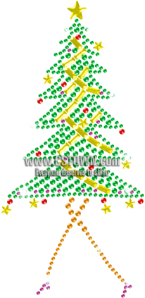 Sparkling Iron On Stone Christmas Tree Transfer For - Christmas Tree (450x450)