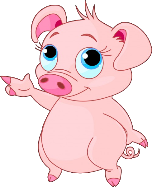 Funny Pink Cartoon Pigs Clip Art Images - Funny Pig Cartoons Png (600x600)