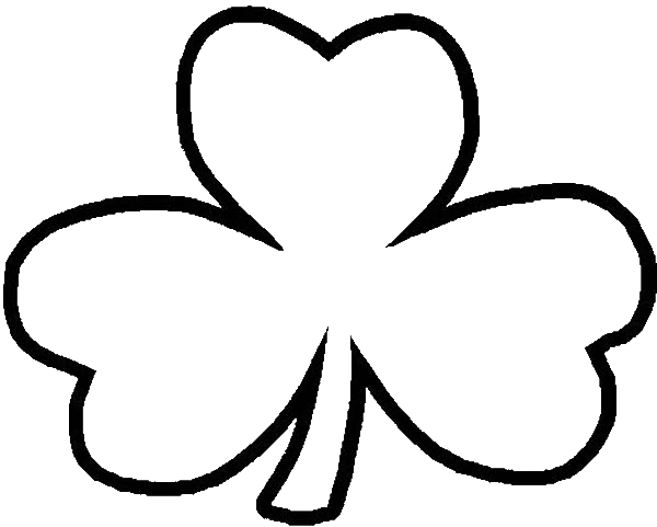A Common Three Leaf Clover Coloring Page - St Patricks Day Templates (600x481)