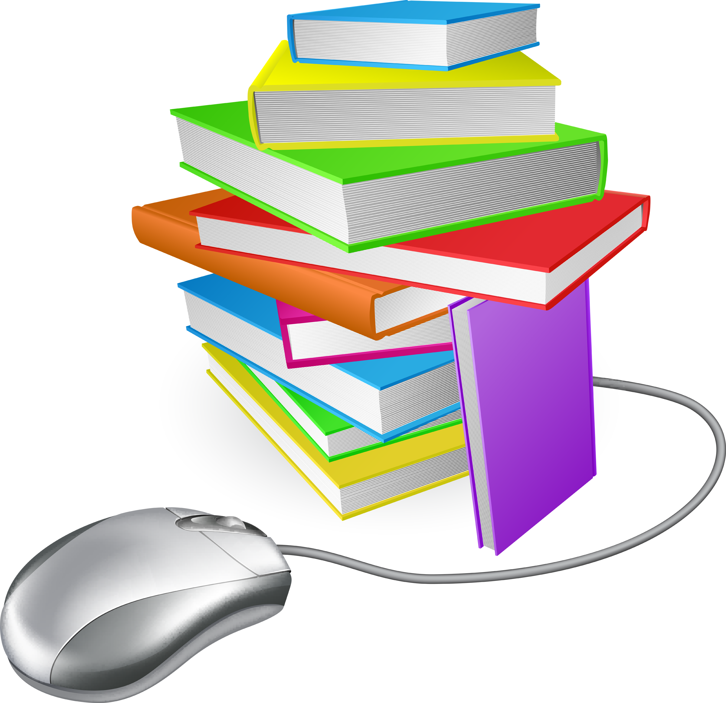 Book Stack Mouse 2012 Za1 - Computer And Book Png (2400x2325)