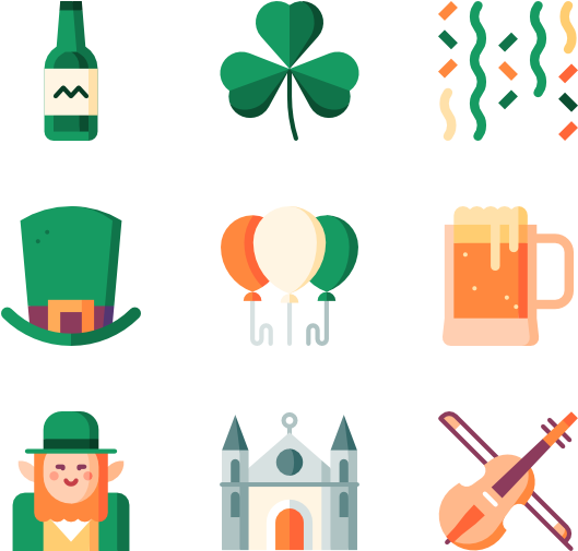 Saint Patrick Day - Flat Icon Irish (600x564)