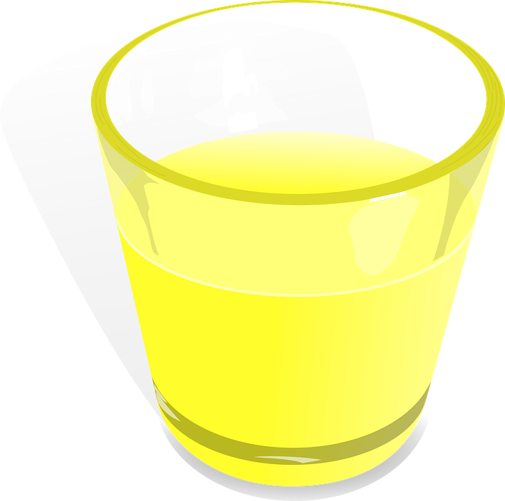 Juice Clipart Glass Water - Yellow Water In A Glass (726x720)