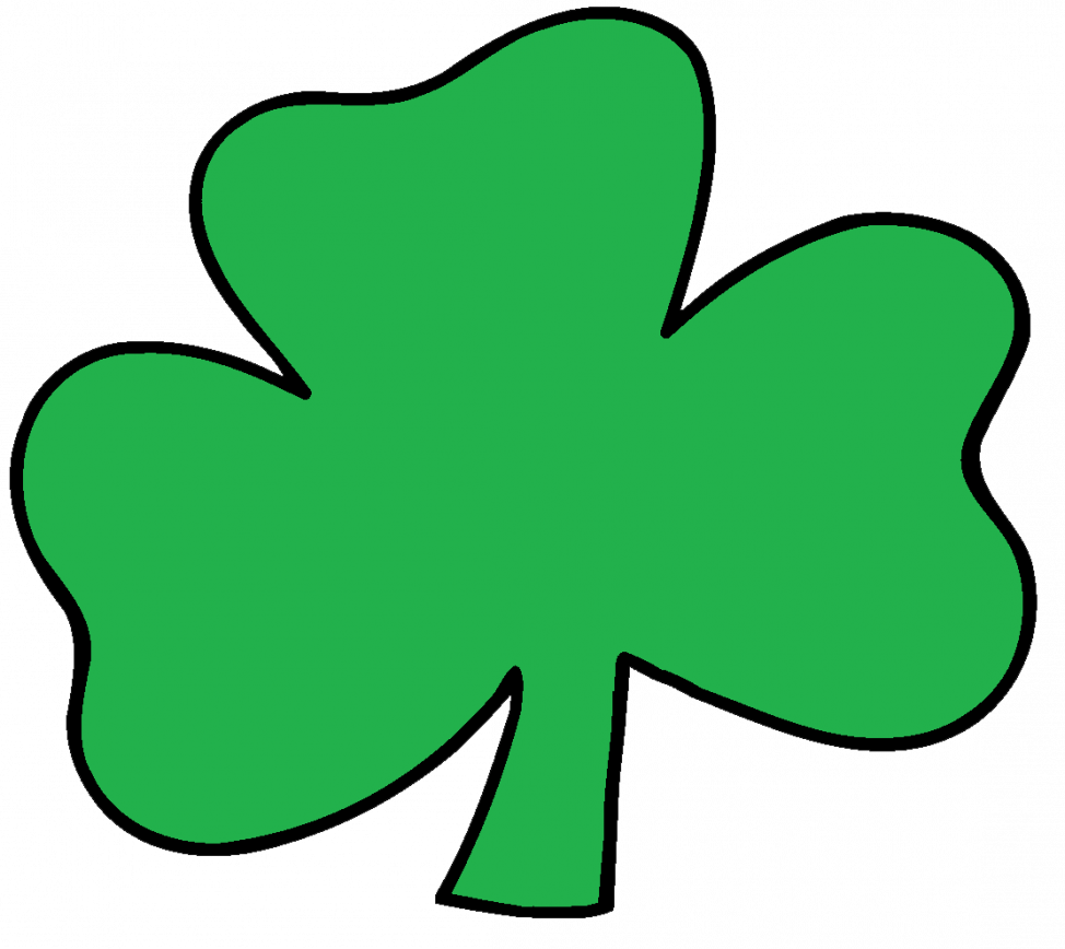 Coloring Pages Shamrock Free Clip Art Clipart Holiday - Shamrock Clip Art Free (974x868)