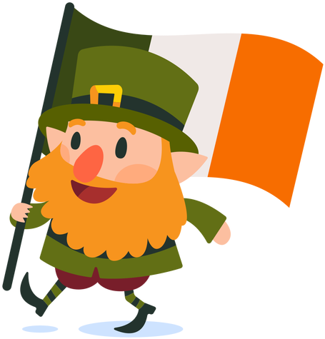 Leprechaun Carrying Irish Flag Cartoon Transparent - St Patrick Leprechaun (512x512)