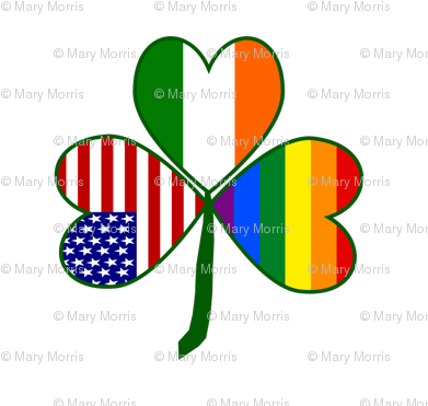 Gay Pride Shamrock - German Irish (400x380)
