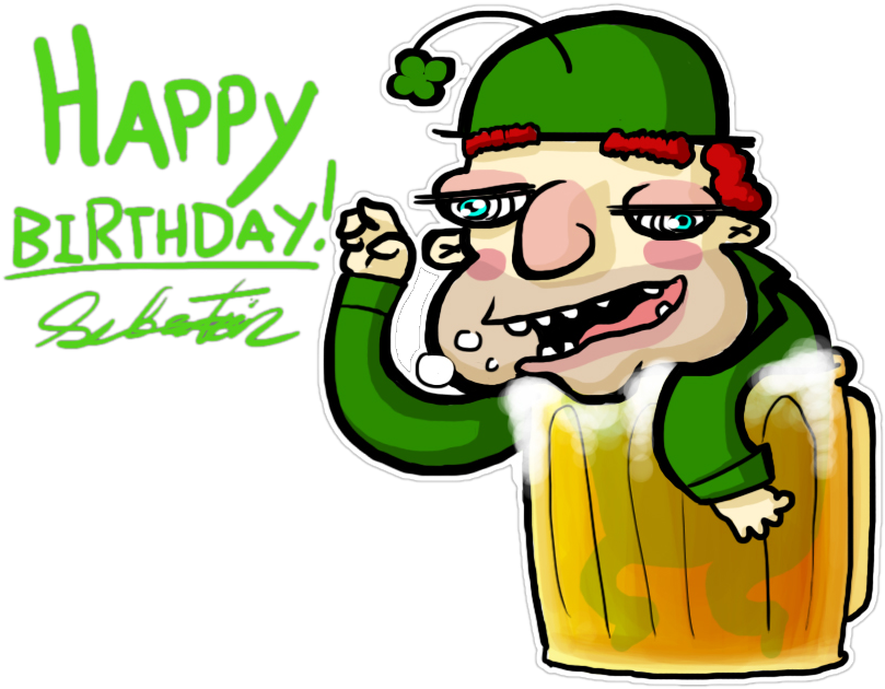 Nov - Irish Leprechaun Happy Birthday (831x645)