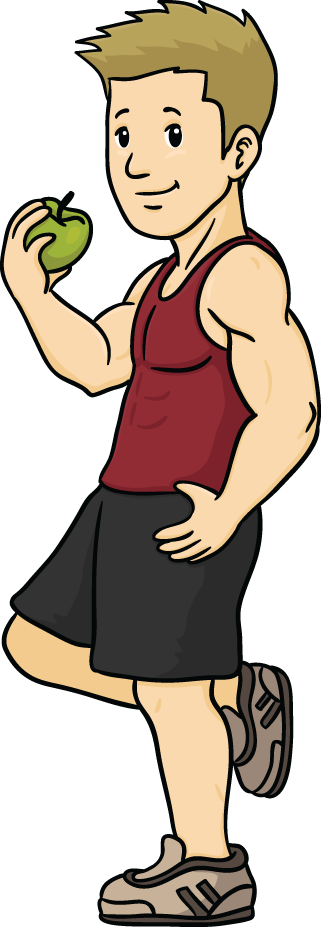 Snack Clipart Healthy Person - Fit Person Cartoon (321x927)