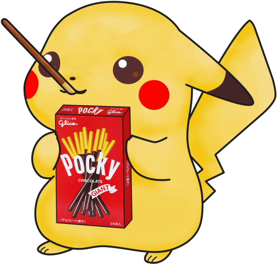 Clip Art Library - Pikachu With Pocky (915x873)