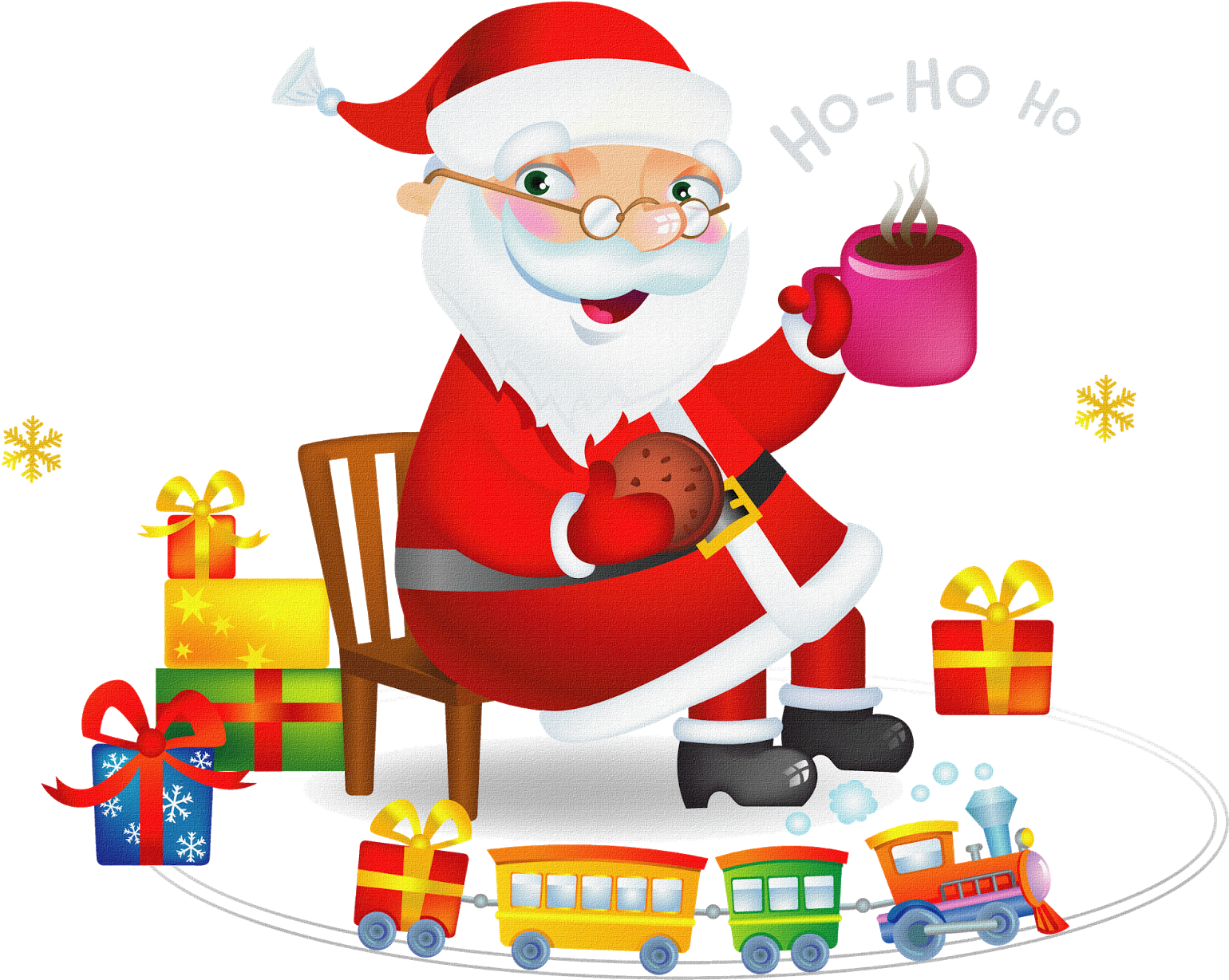 Buy Santa Claus With Tea And Cookies By Azzzzya On - Santa With Hot Tea And Cookies Shot Glass (1600x1407)