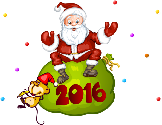 7a5463e0 Orig - Cartoon Santa Claus Picture With Christmas Tree (699x537)