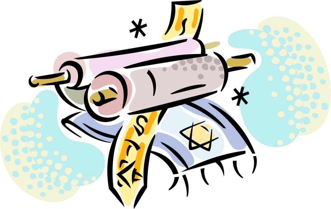 Vector Illustration Of Hebrew Sefer Torah Parchment - Vector Illustration Of Hebrew Sefer Torah Parchment (1107x700)