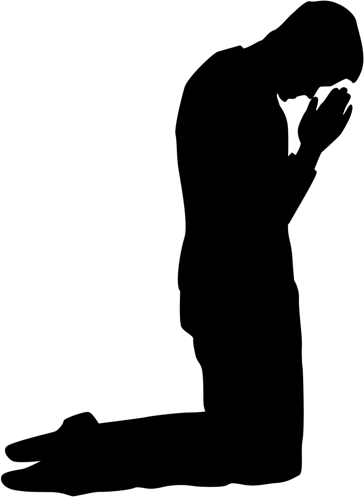 Praying Silhouettes Pinterest Stenciling And Craft - Man Kneeling In Prayer (1172x1600)
