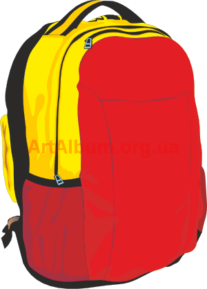 Clipart Yellow-red Backpack - Laptop Bag (300x418)