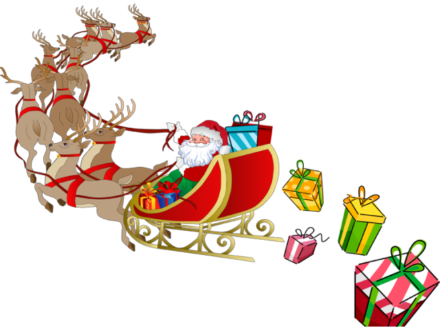 En Vous Pouvez Les Prendre Et Les Télécharger - Santa And His Sleigh Clipart (640x476)