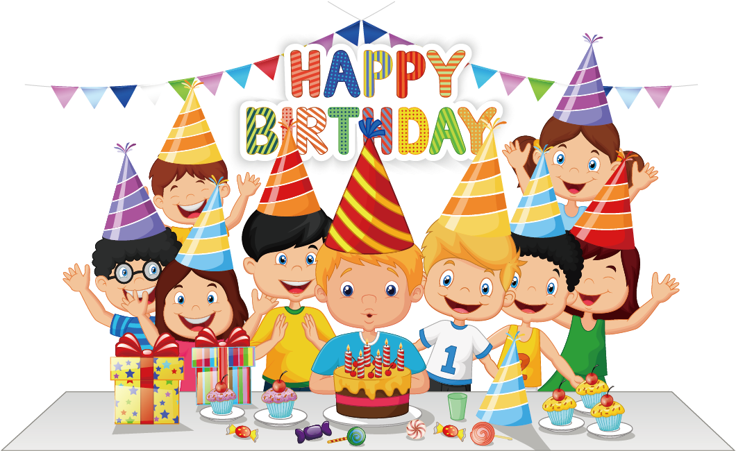 Birthday Cake Party Cartoon - Happy Birthday Family Cartoon (1181x1181)