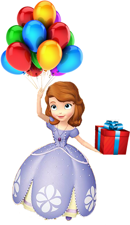 Princesinha Sofia Bal%c3%b5es - Princesa Sofia Con Libro (354x518)