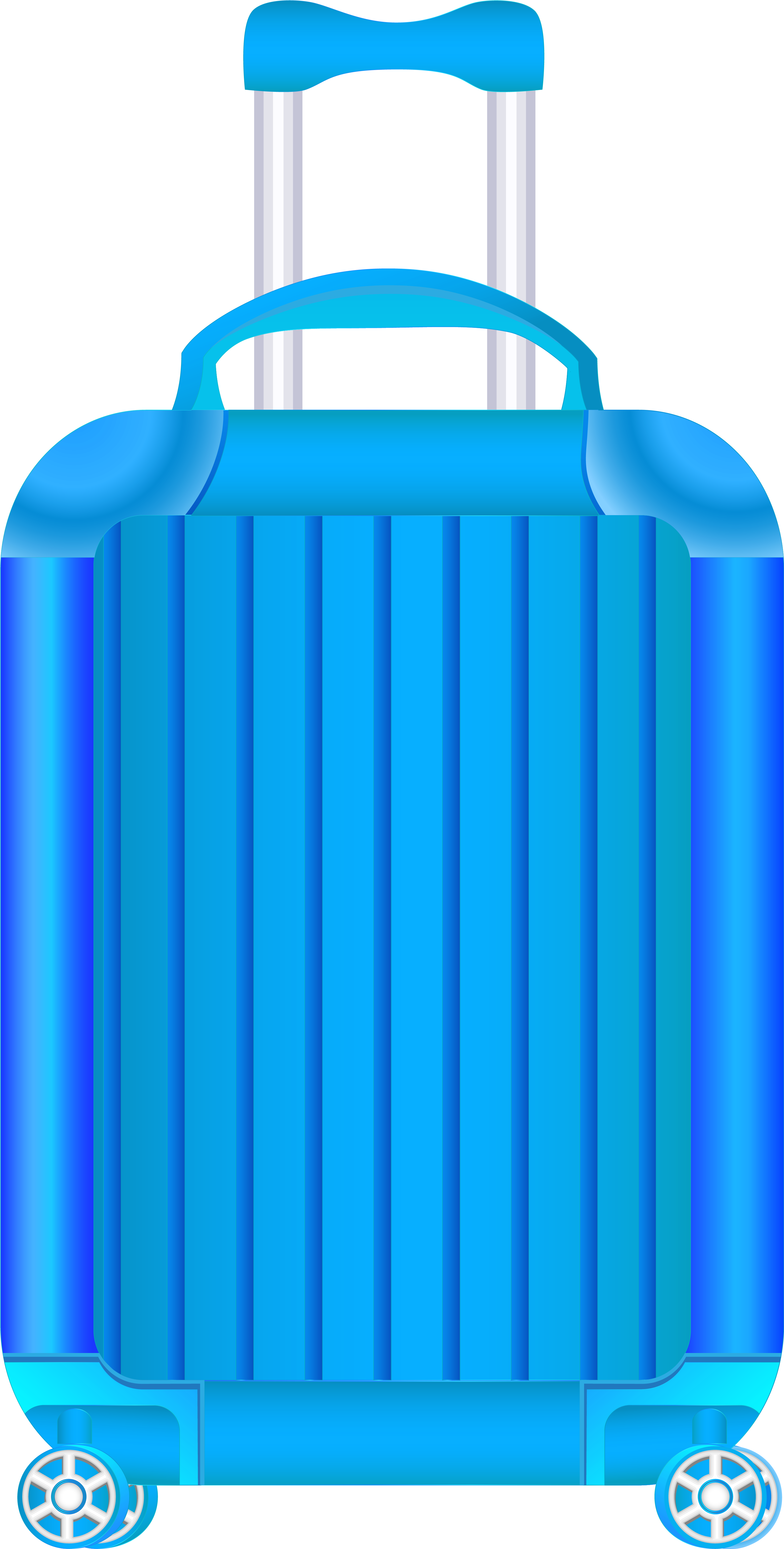 Blue Trolley Suitcase Png Clipart Image - Transparent Background Suitcase Png (3311x6197)