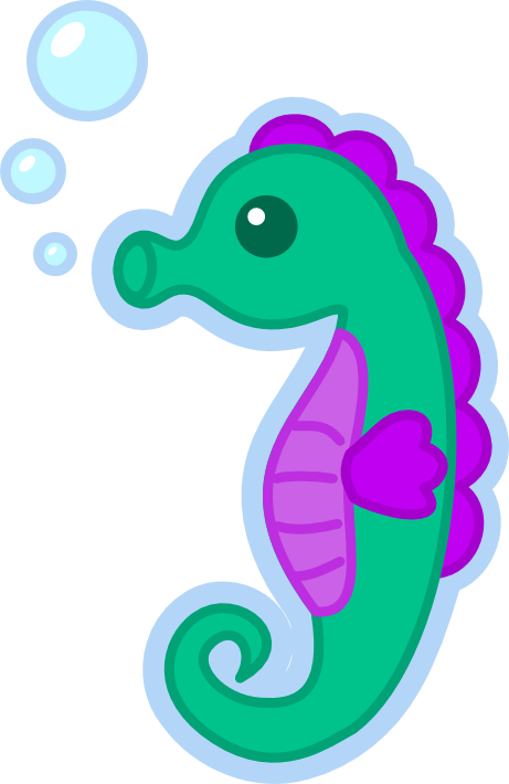Seahorse Clipart Transparent - Cute Sea Horse Png (461x710)