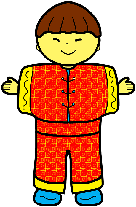 Chinese New Year Clipart 20, - Chinese Boy Drawing (476x720)