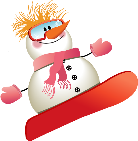 滑雪的雪人 - Snowman Free Vector (500x500)