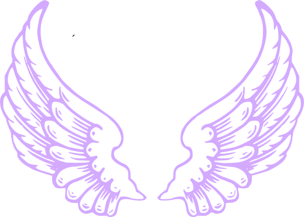 Purple Angel Wings Clip Art - Purple Angel Wings (600x428)