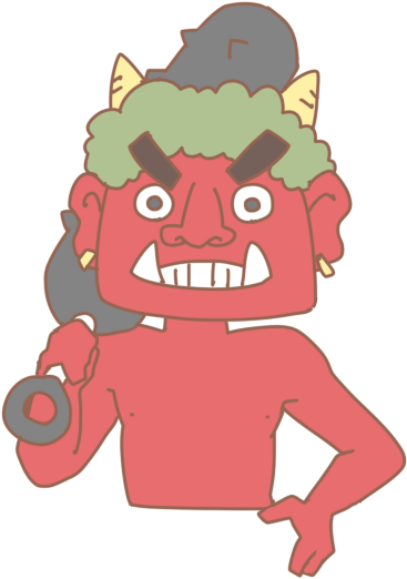 赤鬼と金棒のイラスト - 鬼 に 金棒 (600x600)