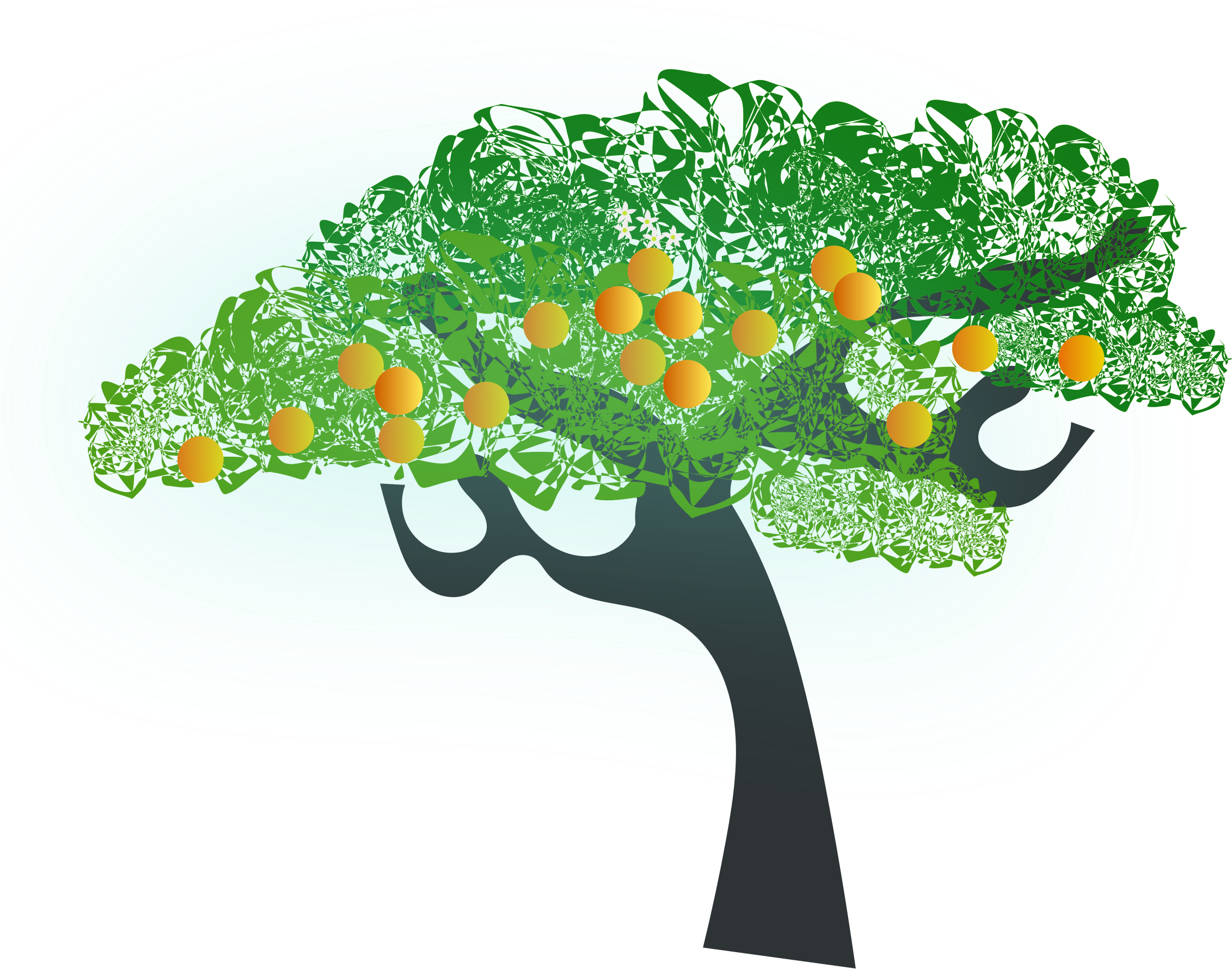 Clipart - - Orange Tree Clip Art (2263x1780)
