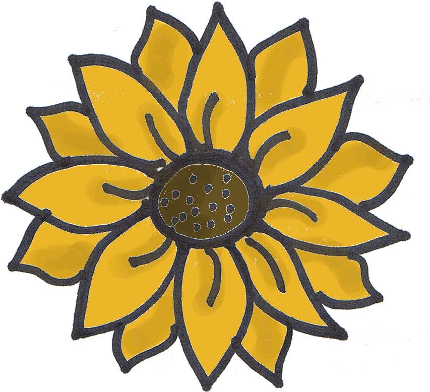 The Little Matters - Drawing Of A Sun Flowers (872x872)