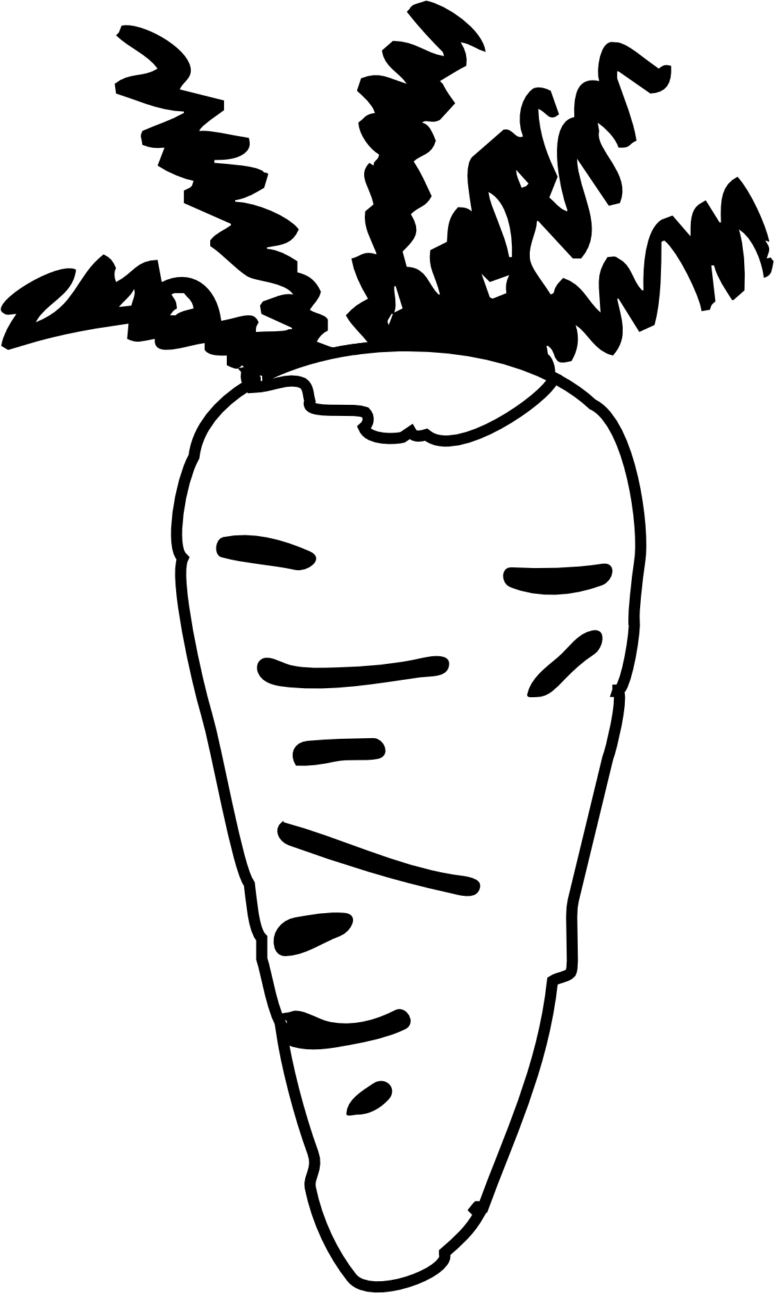 Carrot Clipart Individual - Carrot White And Black (1331x2021)