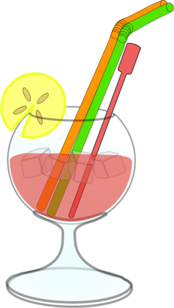 Glass Juice Straw Lemon Ice - Cocktail Clip Art (723x1280)
