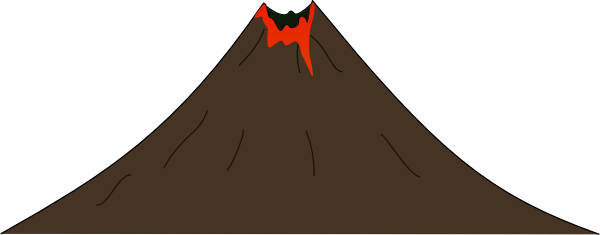 Volcano Clipart - Volcano Clipart Png (600x235)