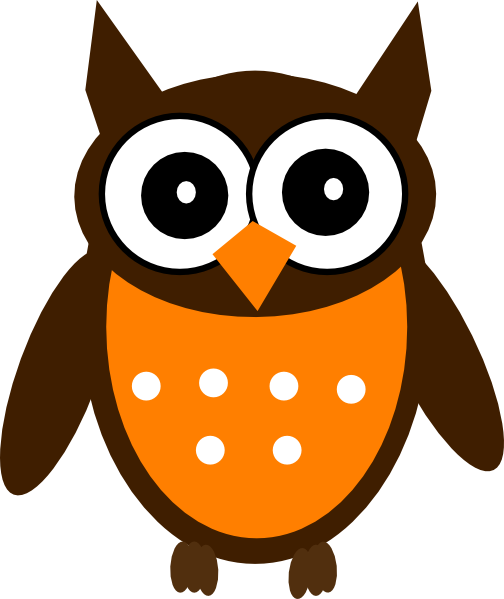 Woodland Animal Painted Wood Shape Owl - Orange And Brown Owl (504x599)