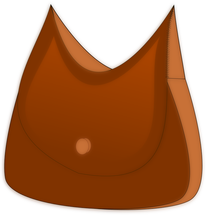 Leather Clipart Brown Bag - Handbag (687x720)