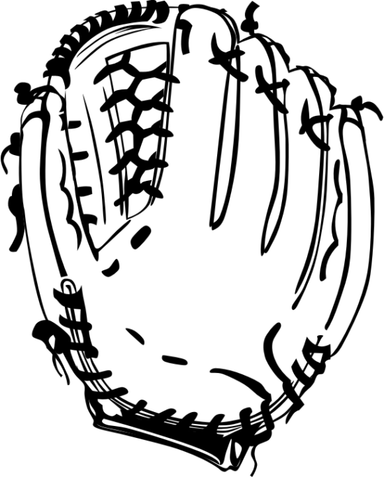 Gerald G Baseball Glove - Baseball Glove Black And White (550x683)