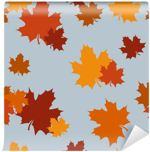 Seamless Pattern With Autumn Maple Leaves - Maple Leaf (400x400)