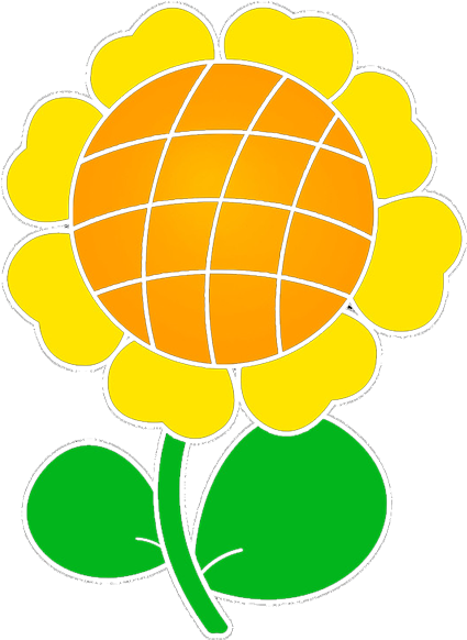 Cartoon Poster - Vector Sunflower - 卡通 花朵 圖案 (600x600)