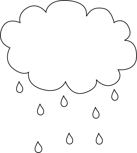 Black And White Rain Cloud - Rain Cloud Black Background (449x500)