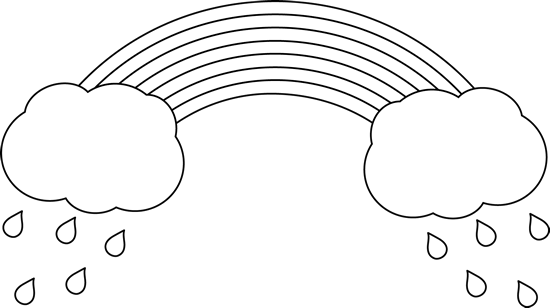 Black And White Rainbow And Rain - Rainbows Black And White (550x308)