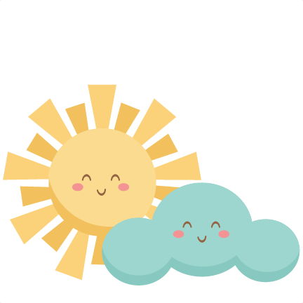 Happy Sun And Cloud Svg Scrapbook Cut File Cute Clipart - Cloud Cute Png (432x432)