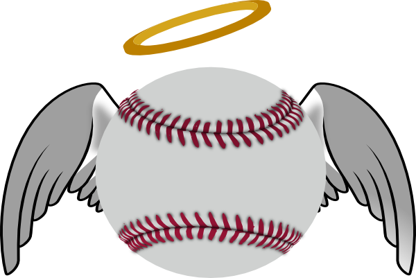 L Baseball Clip Art At Clker - Baseball With Angel Wings (600x401)