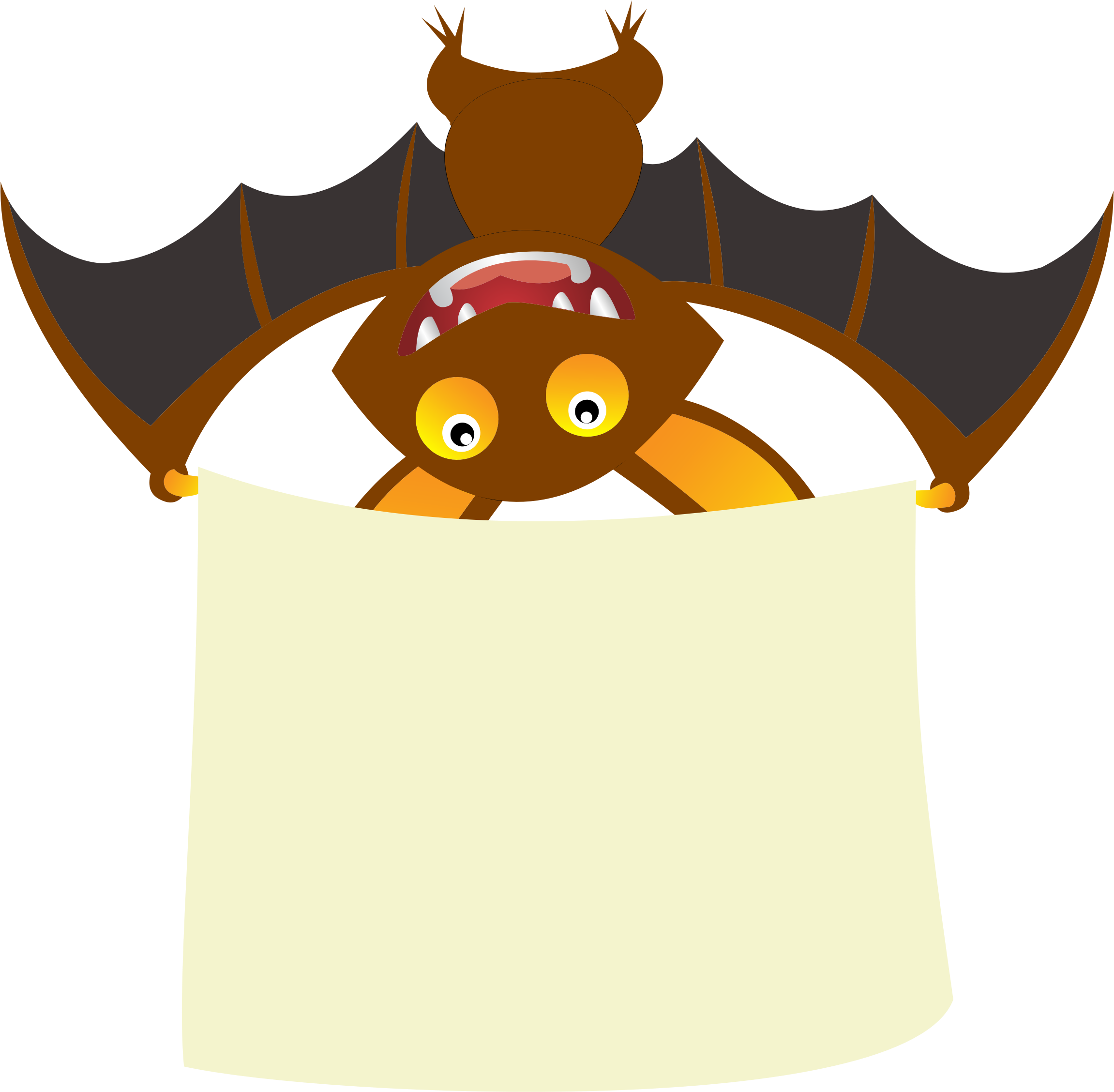Bat Clipart Banner - Cartoon Bat (2302x2256)