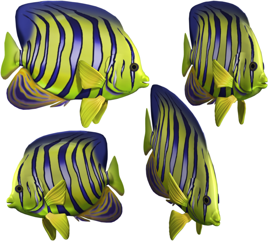 Angelfish Clipart Green Fish - Fish In The Sea Png (949x841)